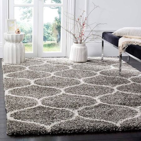 Classic Grey Shaggy Hall Rug